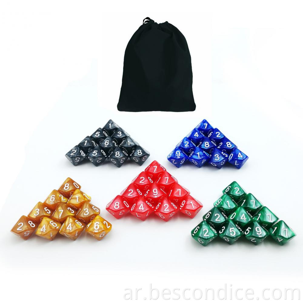 Mixed 50 Pieces Polyhedral Dice 10 Sided